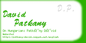 david patkany business card